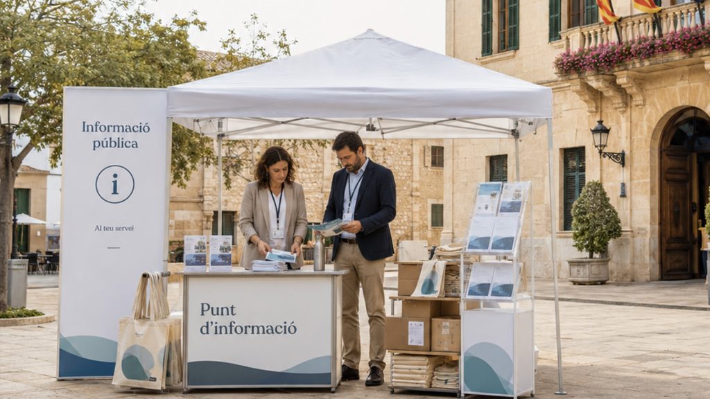 Gestión de material para campañas públicas en Baleares con punto de información institucional